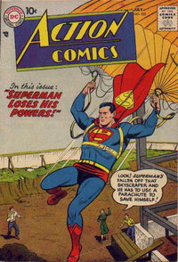 Action Comics (DC, 1938 series)  #230 (July 1957) — Superman Loses His Powers!