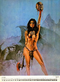 Warren 1977 Calendar featuring Vampirella and Other Girls (Warren, 1977 series) [nn] (1976) — June