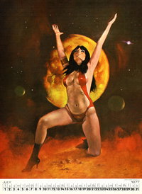 Warren 1977 Calendar featuring Vampirella and Other Girls (Warren, 1977 series) [nn] (1976) — July