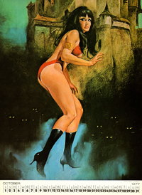 Warren 1977 Calendar featuring Vampirella and Other Girls (Warren, 1977 series) [nn] (1976) — October