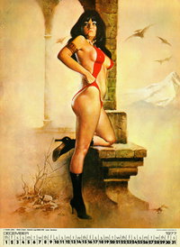 Warren 1977 Calendar featuring Vampirella and Other Girls (Warren, 1977 series) [nn] (1976) — December