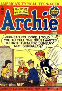 Archie Comics (Archie, 1942 series) #51 July-August 1951