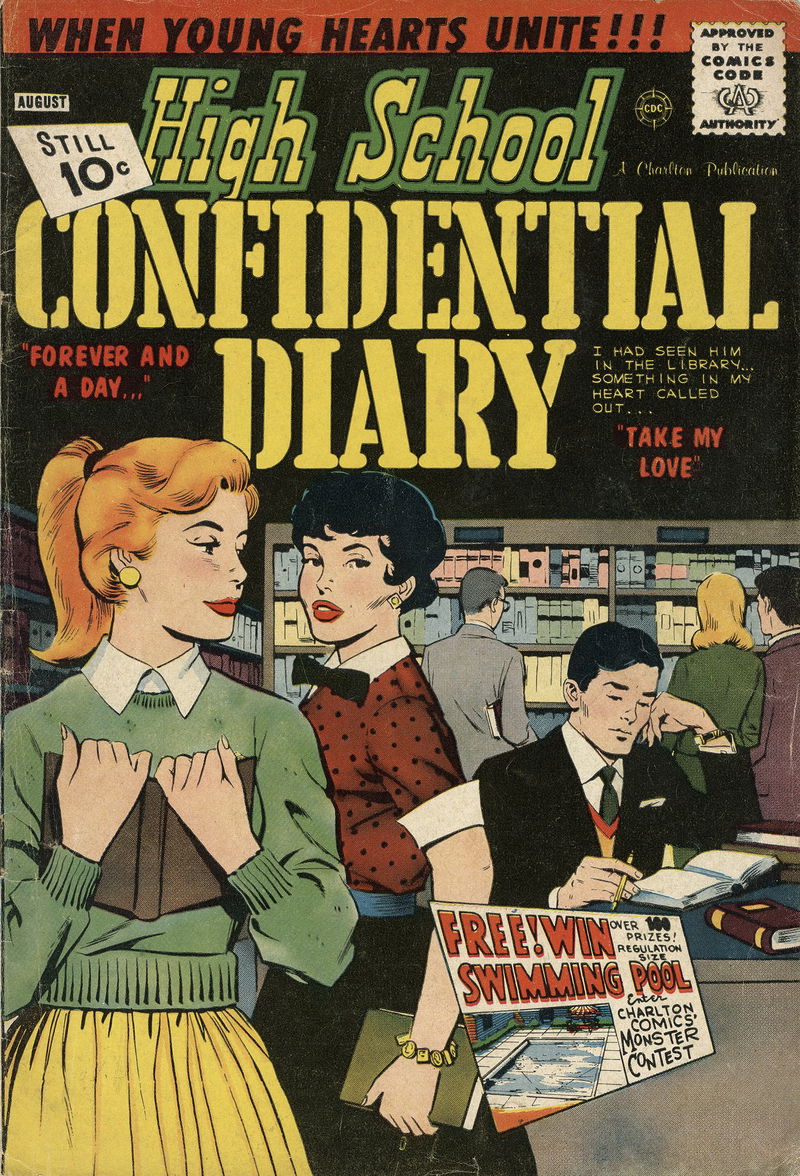 High School Confidential Diary (Charlton, 1960? series) #8 (August 1961)