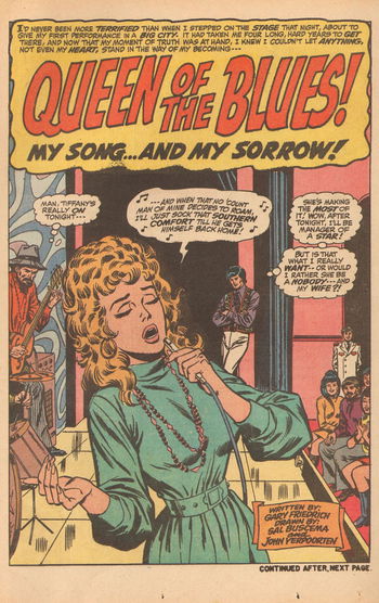 Our Love Story (Marvel, 1969 series) #16 — Queen of the Blues! [My Song...and My Sorrow!] (page 1)