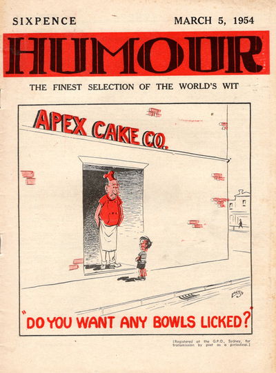 Humour (New Century, 1922 series) v34#10 (5 March 1954)