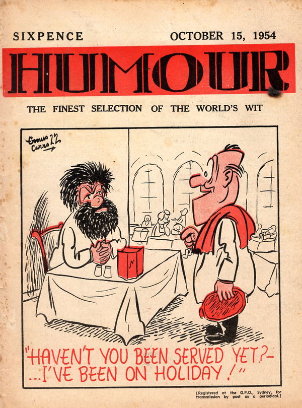 Humour (New Century, 1922 series) v34#42 (15 October 1954)