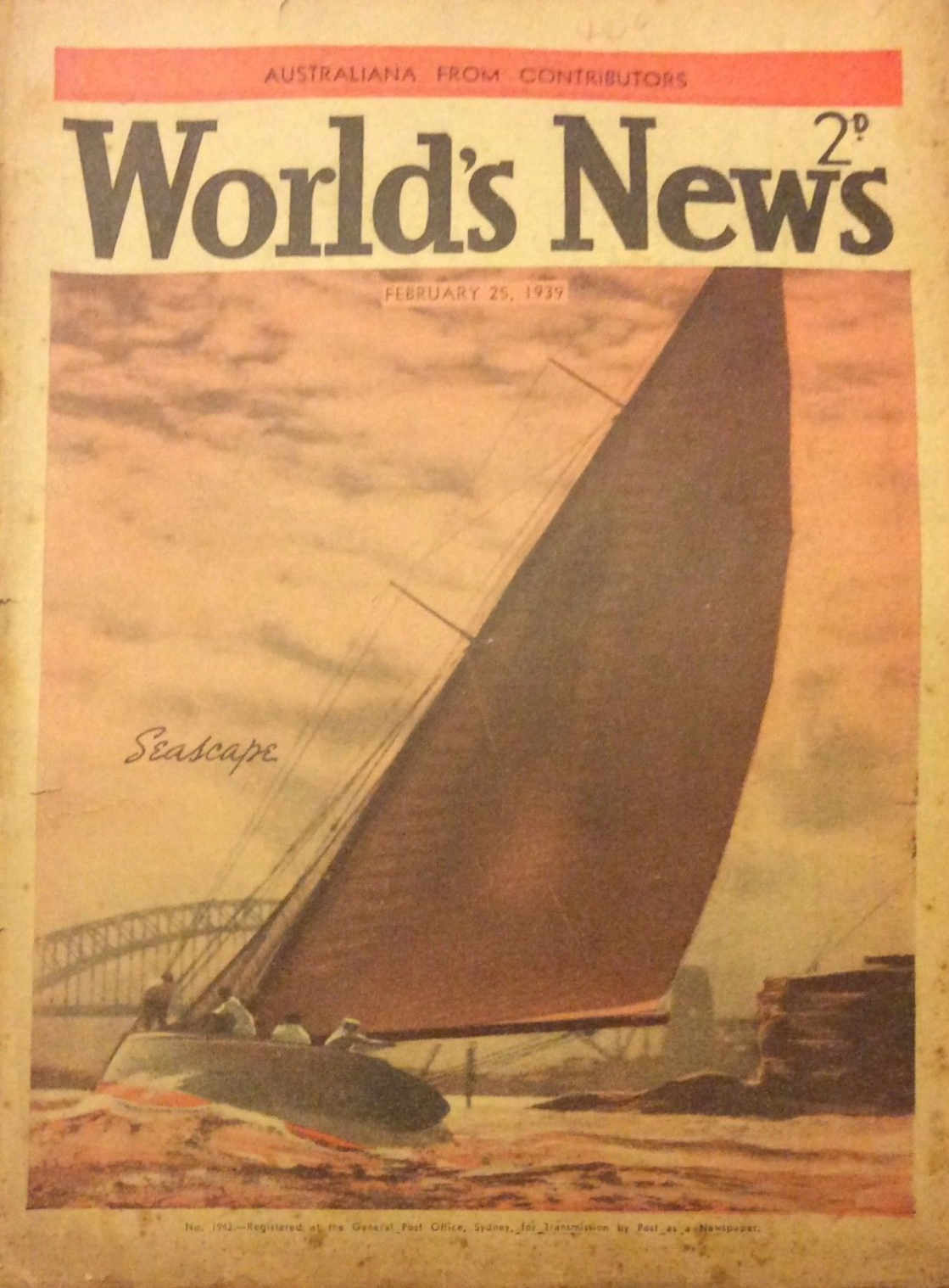 World's News (ANL, 1936 series) #1942 (25 February 1939)