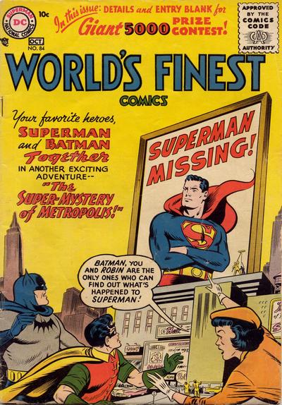 World's Finest Comics (DC, 1941 series) #84 (September-October 1956)